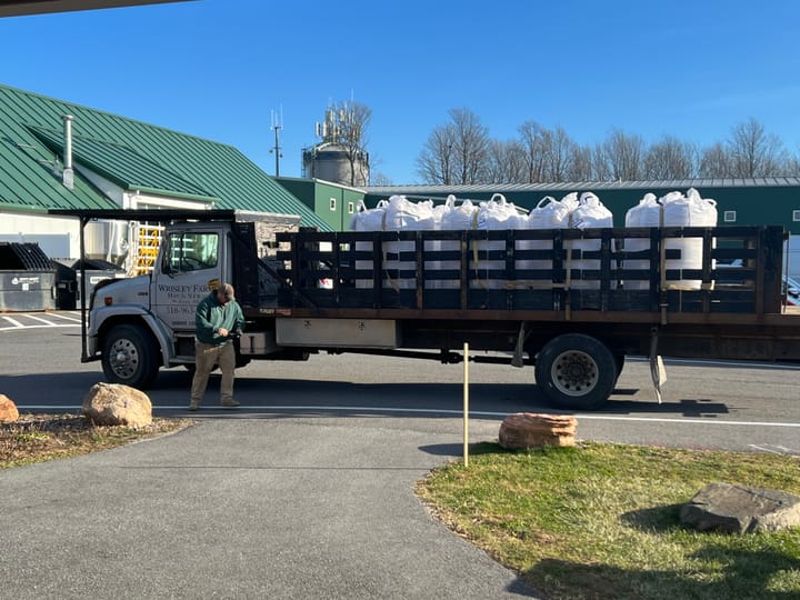 Mark Wrisley from "Adirondack Hay and Grains" delivers our local organic corn