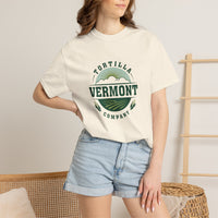 Ivory Classic Emblem T-shirt, centered Classic Emblem front print shown on a model