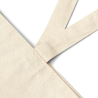 Fields & Sun natural canvas tote, close-up of the matching canvas handle and reinforced stitching