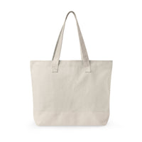 Natural Fields & Sun zippered canvas tote, plain reverse, with matching natural handles and base