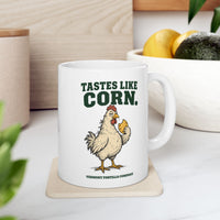 11 oz Tastes Like Corn mug, lifestyle view